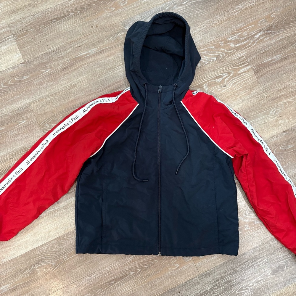 Abercrombie & Fitch Navy Blue and Red Jacket